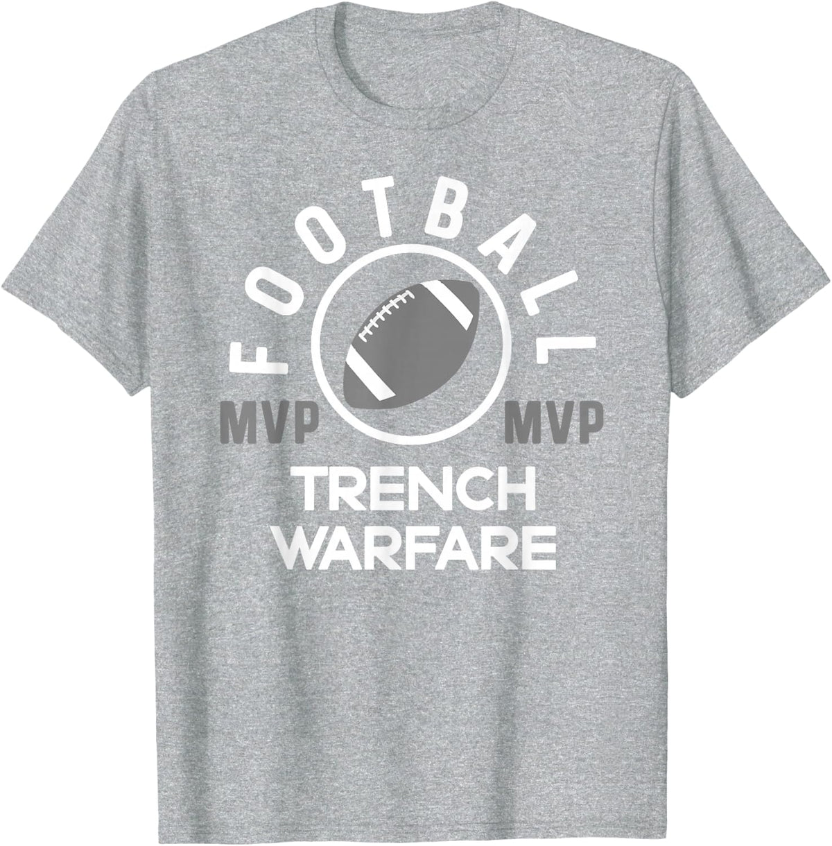 Trench Warfare Football Defensive Lineman T-Shirt - Heather Grey