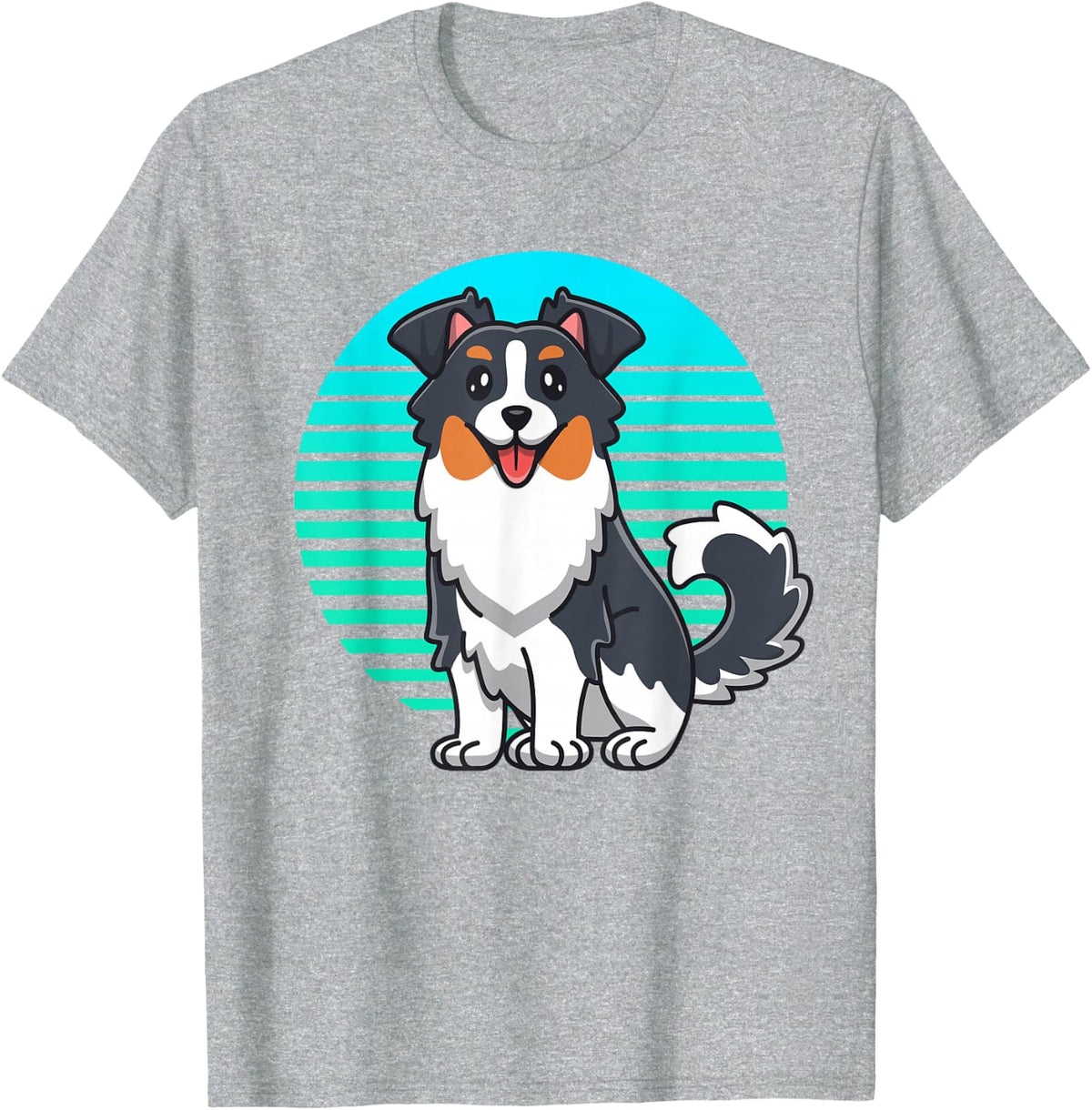 Retro Australian Shepherd Gifts Children Women Men Mini Aussie T-Shirt - Heather Grey