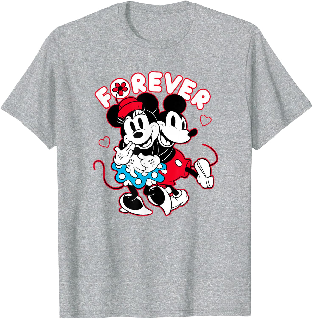 Disney Mickey Mouse Minnie Mouse Love Forever Valentine’s T-Shirt - Heather Grey