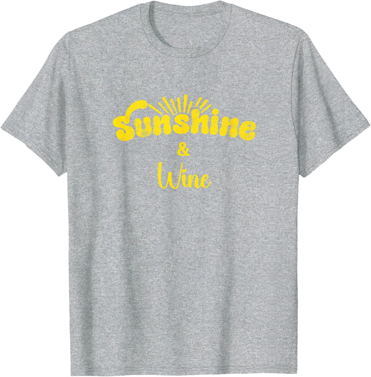 Sunshine and Wine | Cute Summer Vintage Womens Graphic T-Shirt - Heather Grey