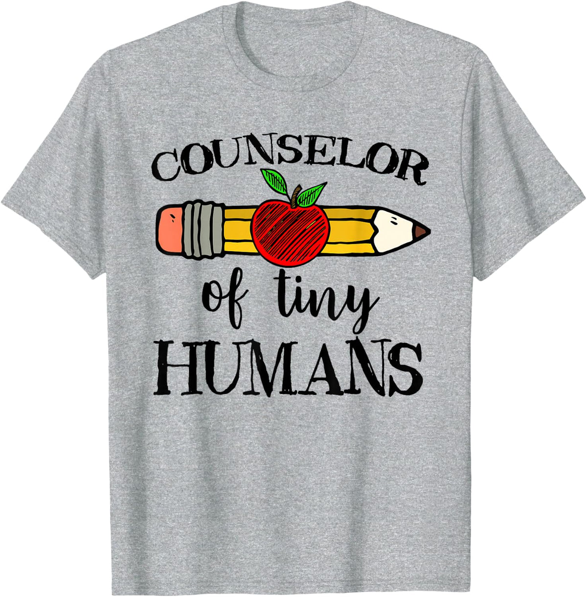 School Counselor of Tiny Humans Back To School Guidance Team T-Shirt - Heather Grey