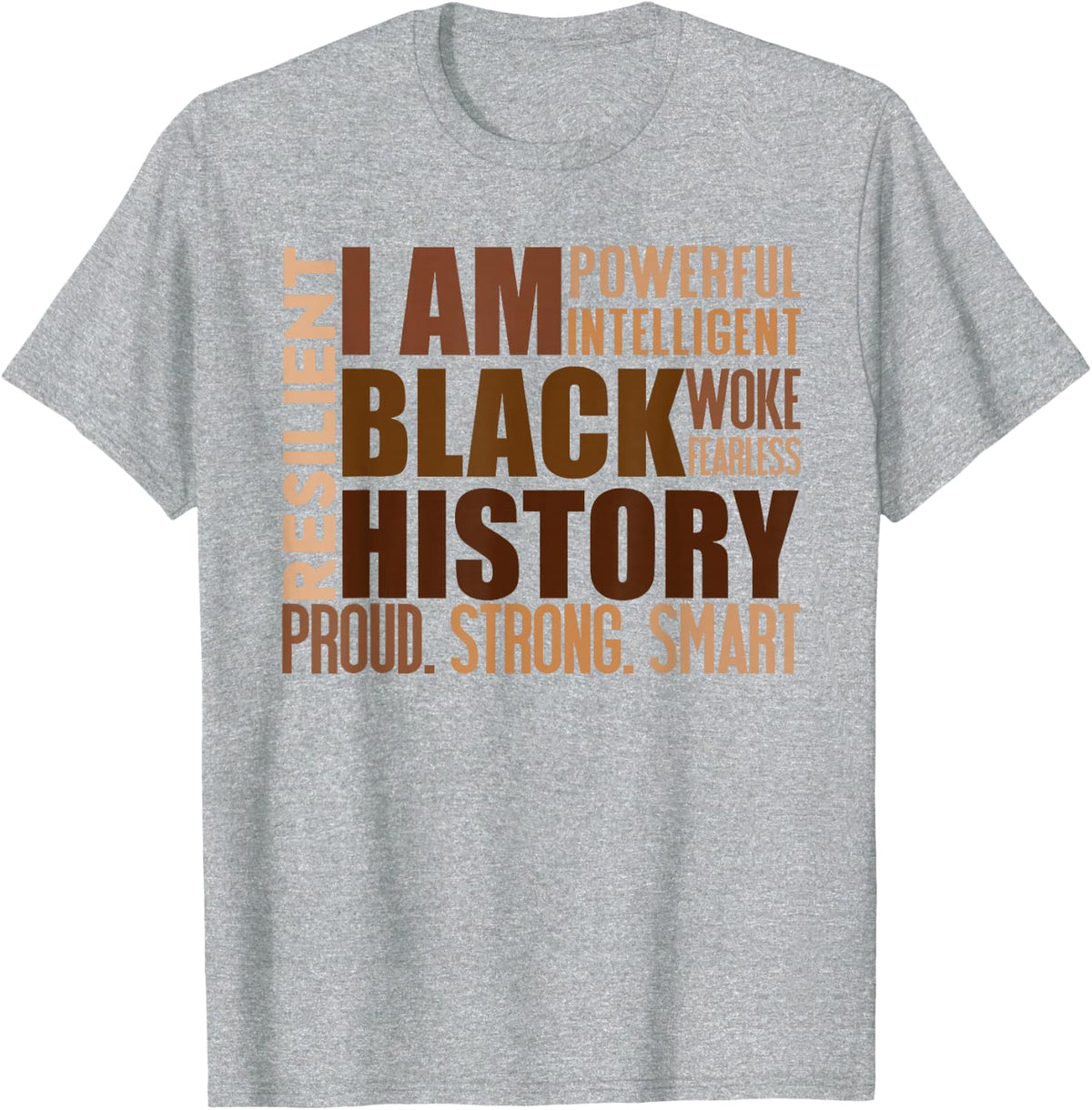 I Am Black History African American Black Pride T-Shirt - Heather Grey