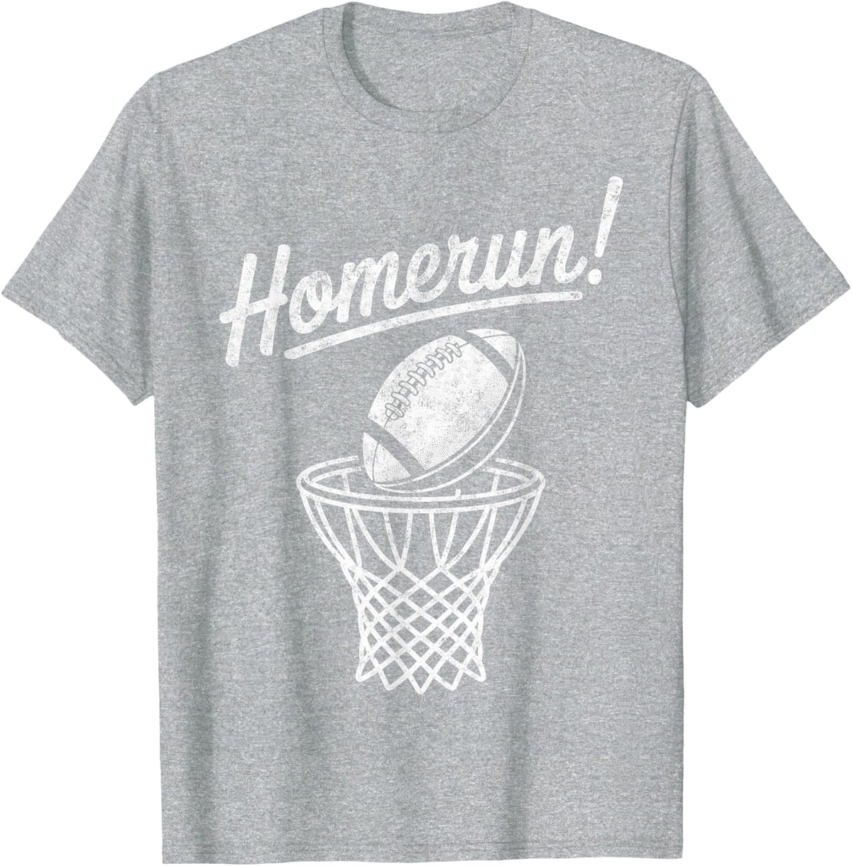 Funny Sports Homerun Football Basketball Baseball Joke Tee T-Shirt - Heather Grey