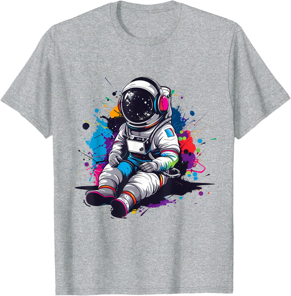DJ Astronaut Dance Club Techno Music Headphones Beatmaker T-Shirt - Heather Grey