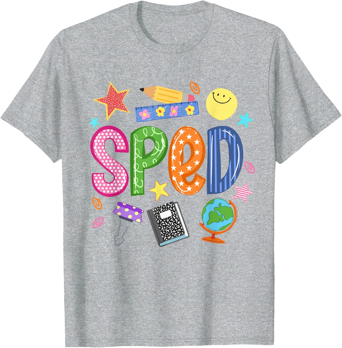 SPED Teacher Pencil Funny Back to School T-Shirt - Heather Grey