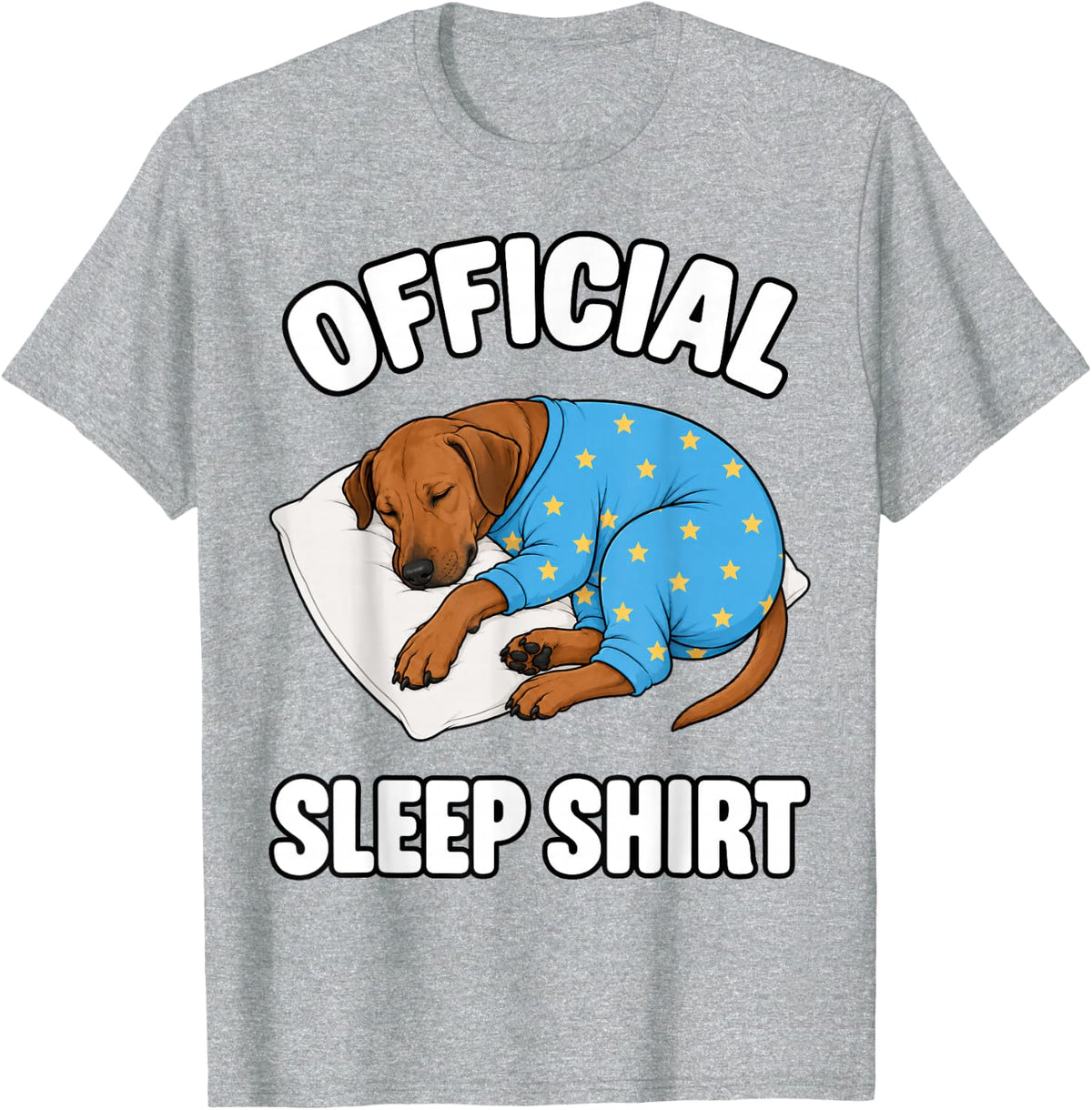 Rhodesian Ridgeback in Pajamas Official Sleepshirt Cute T-Shirt - Heather Grey