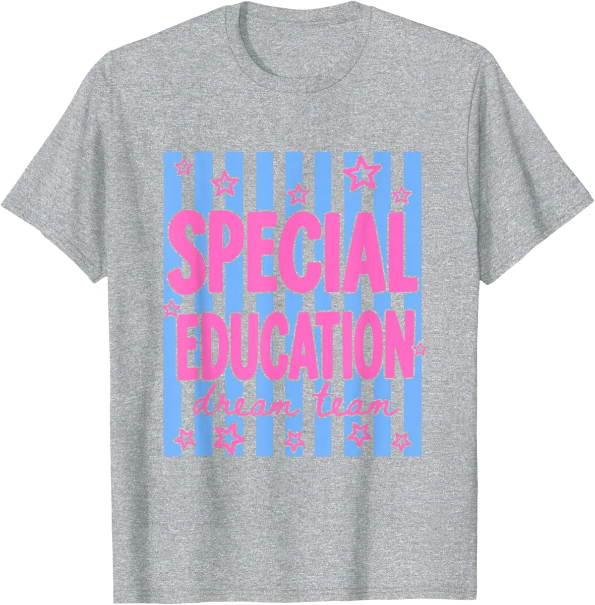 Special Education Dream Team Retro Stripes Back to School T-Shirt - Heather Grey