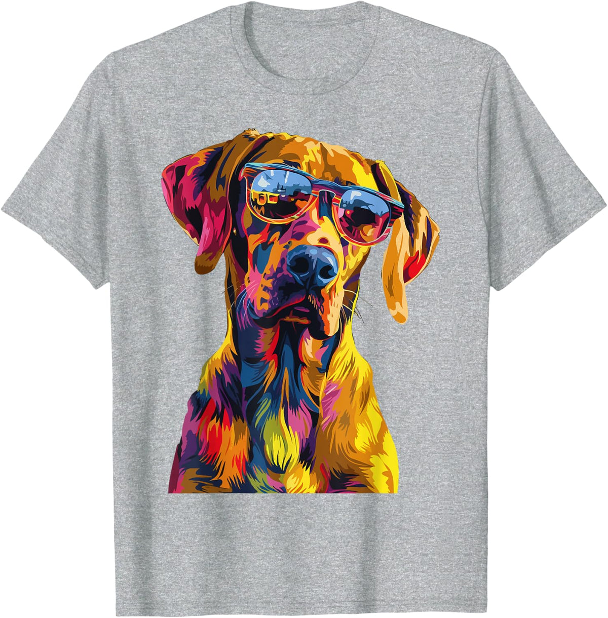 Rhodesian Ridgeback Lovers Pop Art Funny Rhodesian Ridgeback T-Shirt - Heather Grey