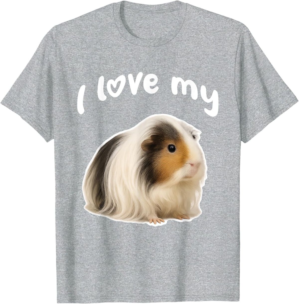 I Love My Peruvian Guinea Pig T-Shirt - Heather Grey
