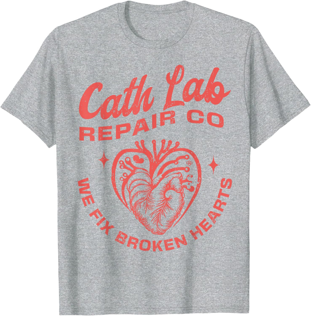 Cath Lab Repair Co Funny Valentine Day Cath Lab Nurse Outfit T-Shirt - Heather Grey