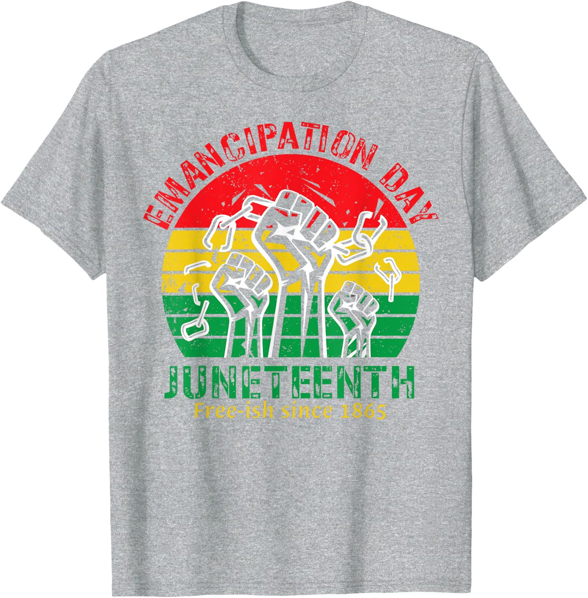 Juneteenth Emancipation Day T-Shirt - Heather Grey