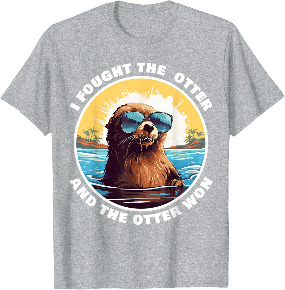Otter 841 Surfing Otter 841 California Surf Board Otter 841 T-Shirt - Heather Grey