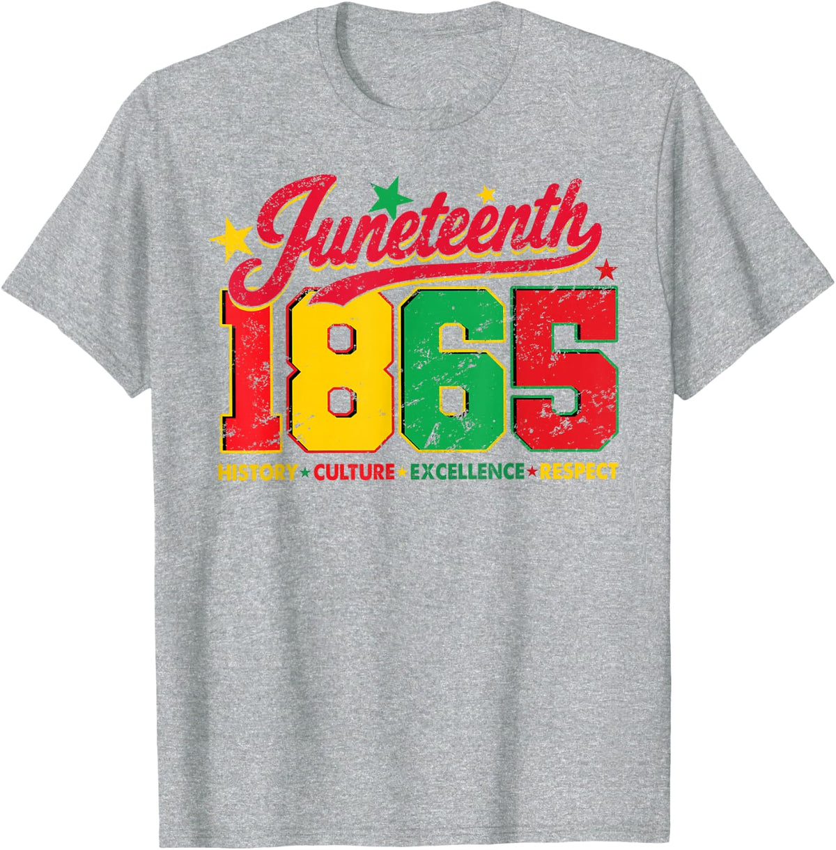 Juneteenth 1865 Freedom History Culture Execellence Respect T-Shirt - Heather Grey