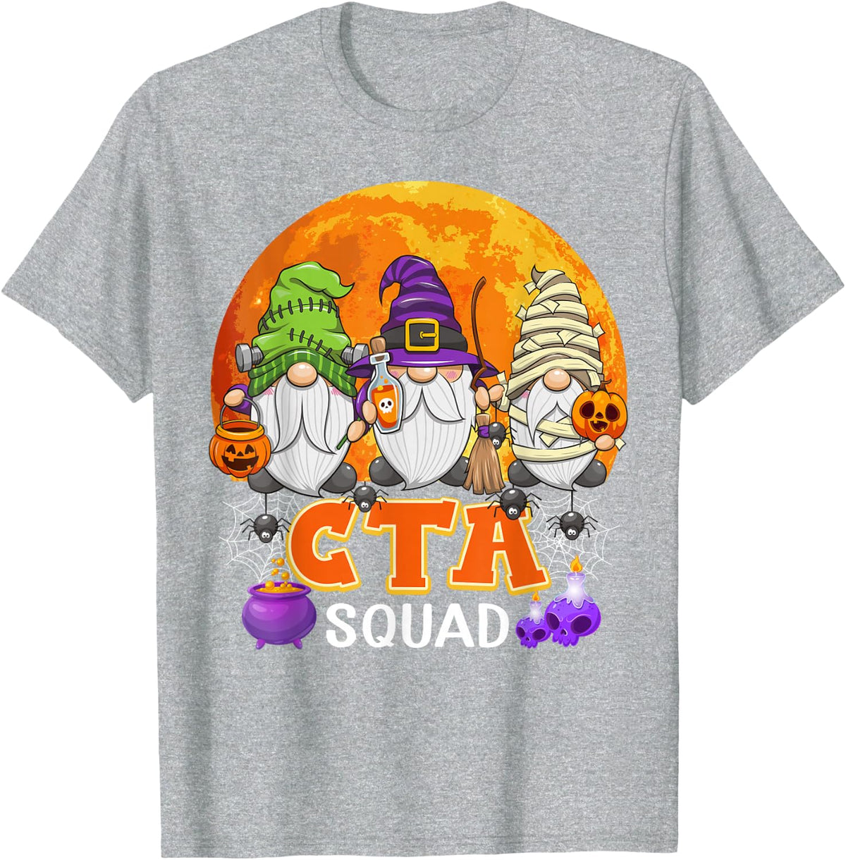 CTA Squad Halloween Chiropractic Therapy Gnome Matching T-Shirt - Heather Grey