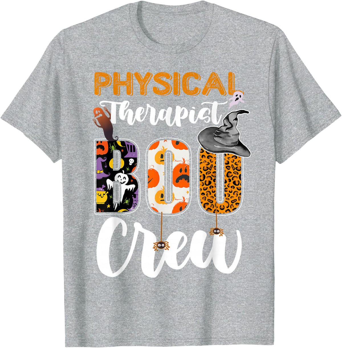 Physical Therapist Boo Crew Halloween Costume Matching T-Shirt - Heather Grey