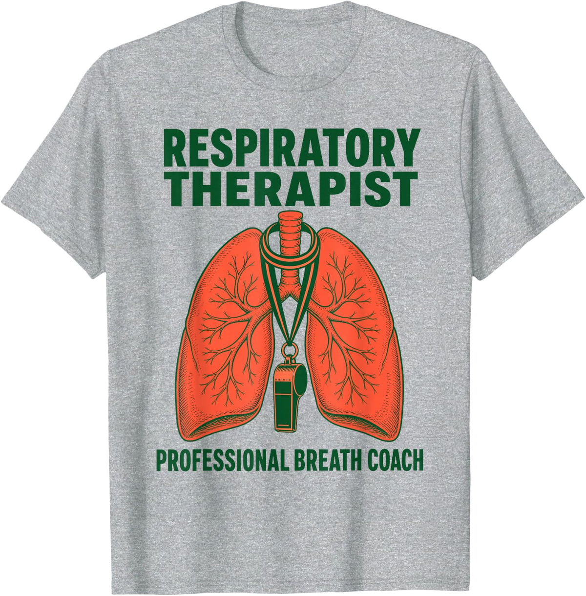 Respiratory Therapist Breath Coach Whistle T-Shirt - Heather Grey