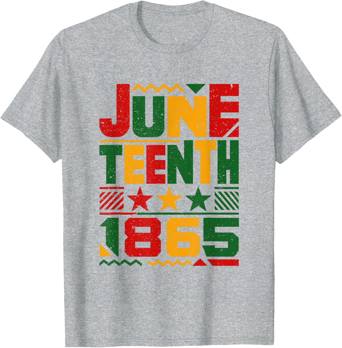 Juneteenth 1865 Retro African American Black History Pride T-Shirt - Heather Grey