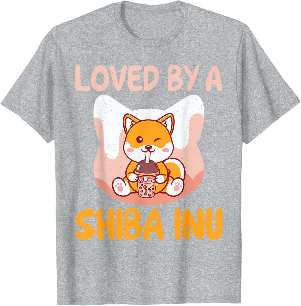 Loved by a Shiba Inu T-Shirt - Heather Grey