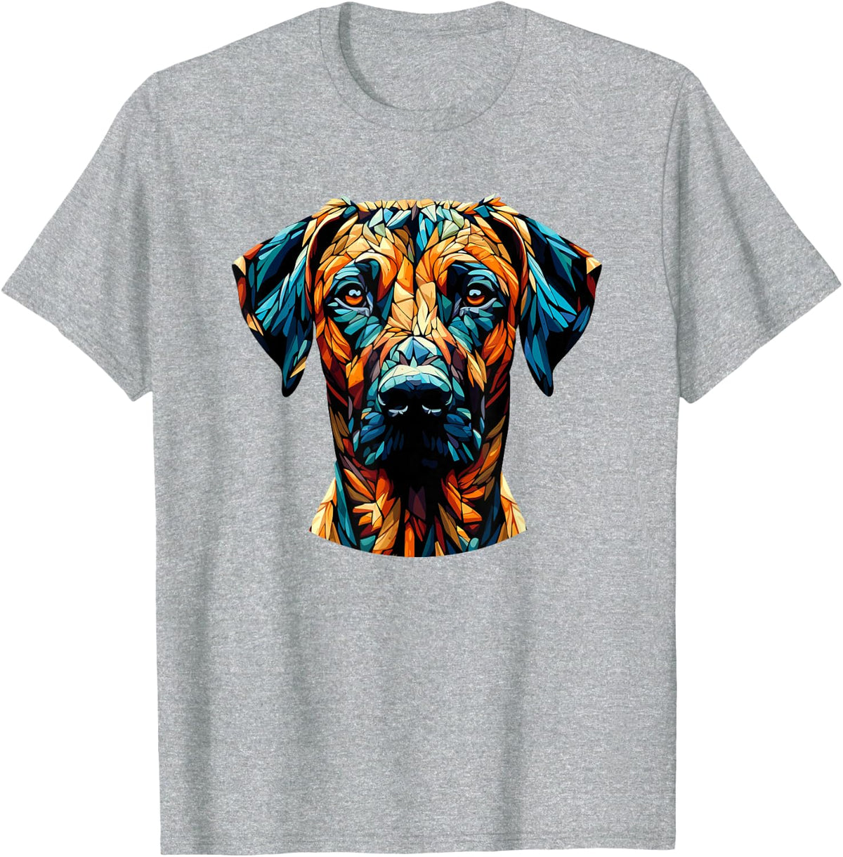 Polygon Art Rhodesian Ridgeback Ridgebacks T-Shirt - Heather Grey