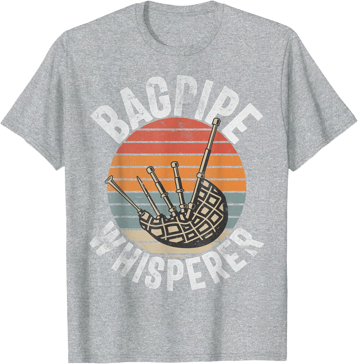 Bagpipe Whisperer Bagpiper T-Shirt - Heather Grey