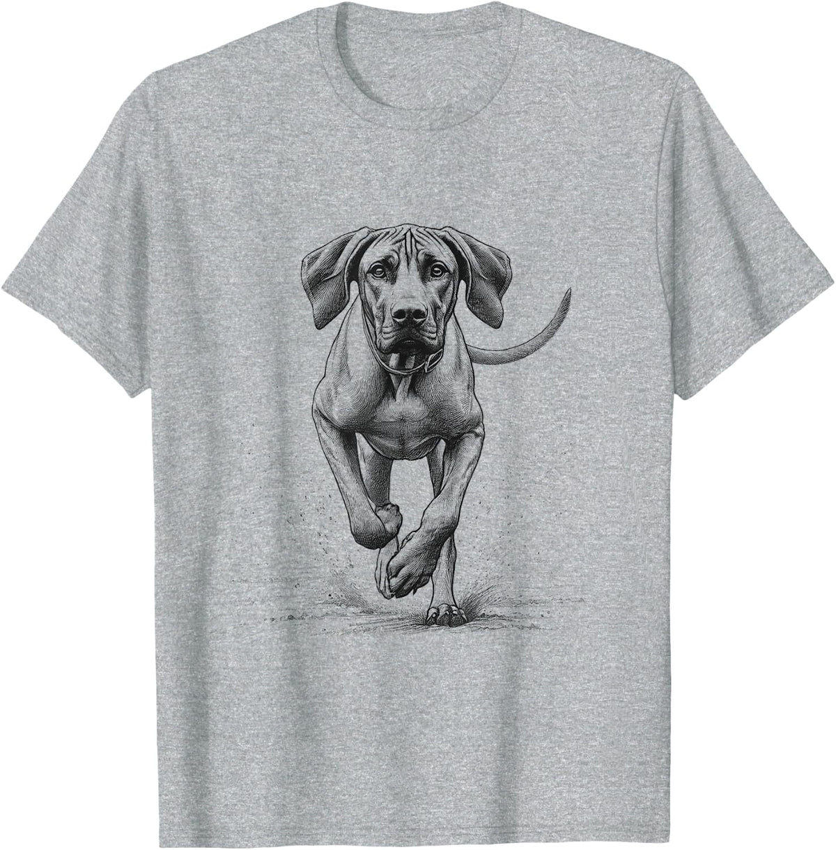 Rhodesian Ridgeback Dog Owners Running Design T-Shirt - Heather Grey