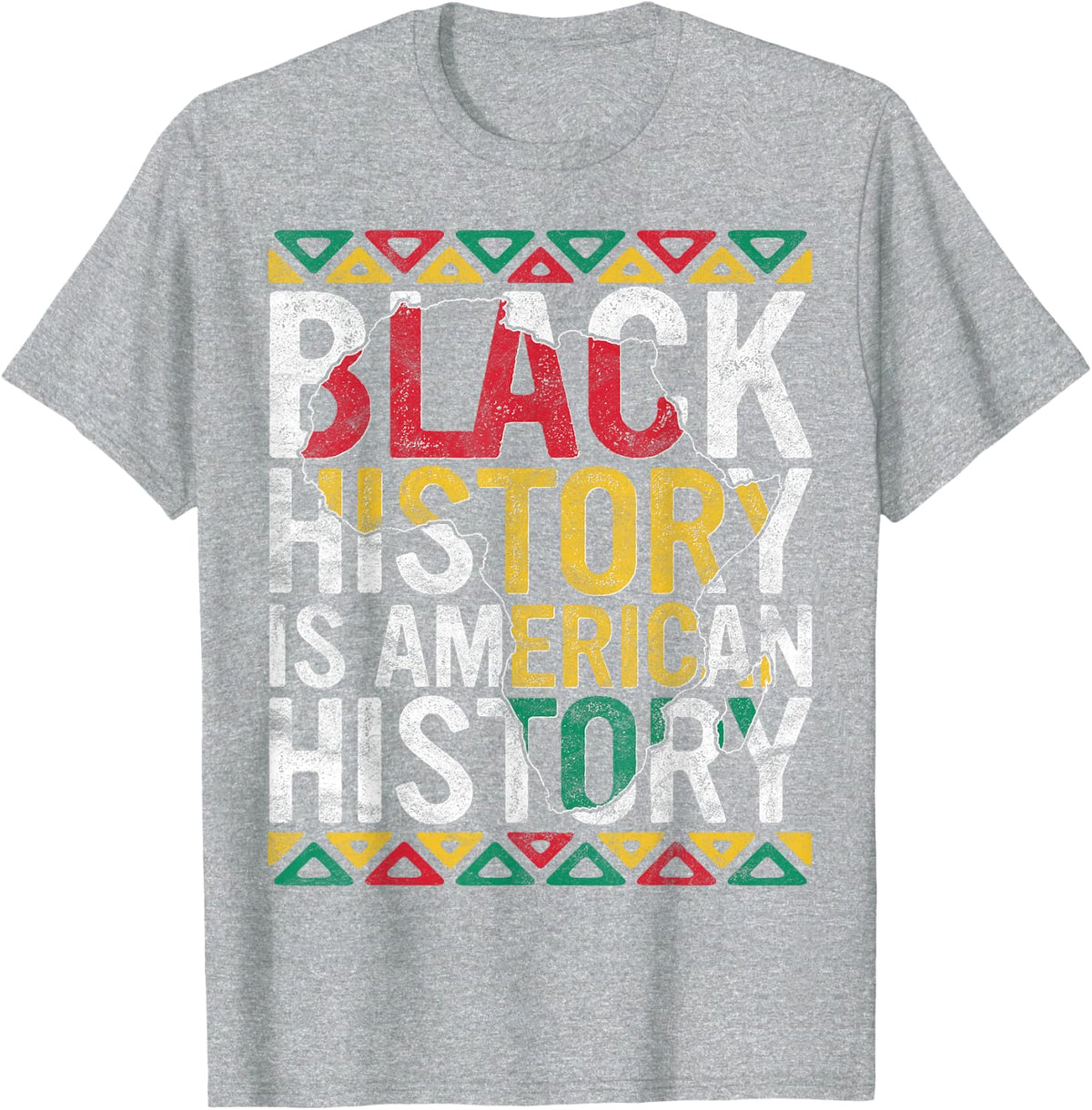 Black History is American History T-Shirt Tee African American Pride Gift Month Heritage Tees - Heather Grey