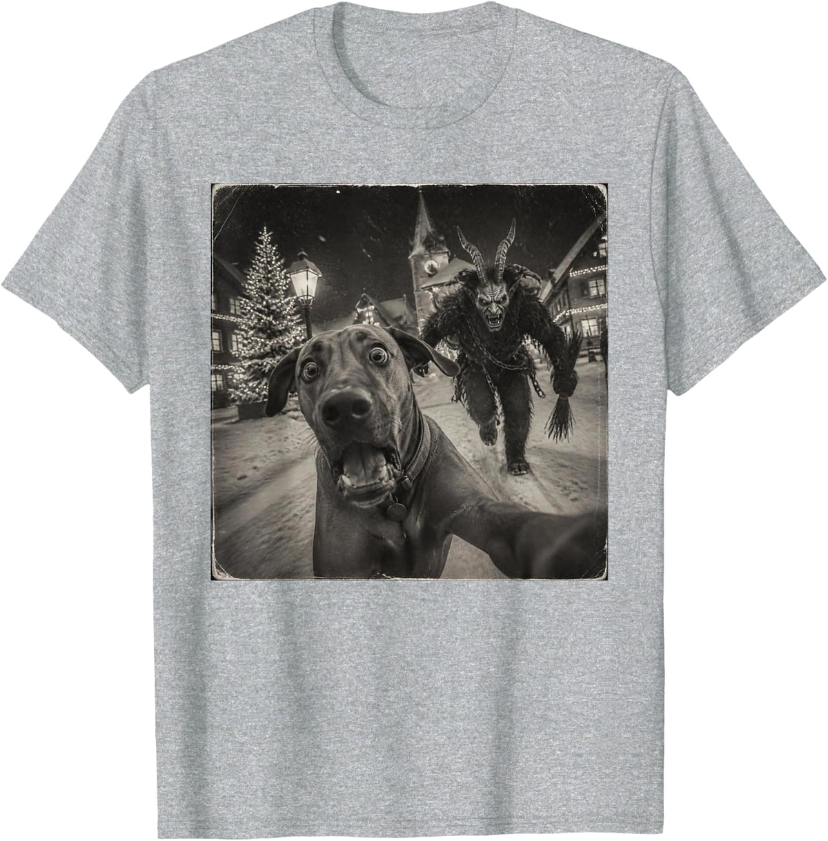 Funny Christmas Rhodesian Ridgeback T-Shirt - Heather Grey